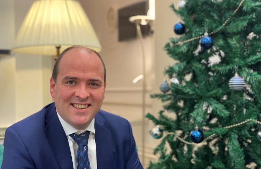 Richard Holden MP with Christmas Tree