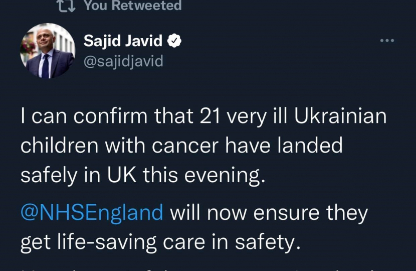 Sajid Javid Tweet