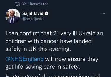 Sajid Javid Tweet